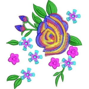 彩色刺绣花卉图案