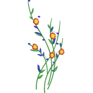 彩色花卉刺绣图案