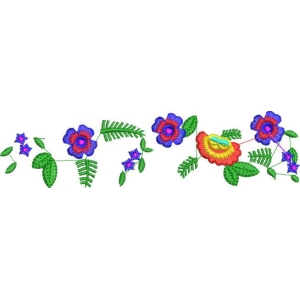 彩色花卉刺绣图案