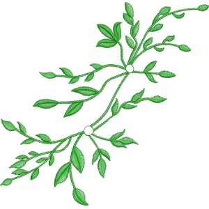 绿色植物刺绣图案