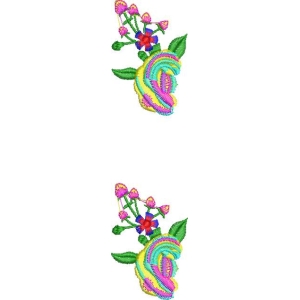 彩色刺绣花卉图案