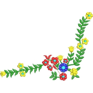 彩色花卉刺绣图案