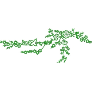 绿色植物刺绣图案