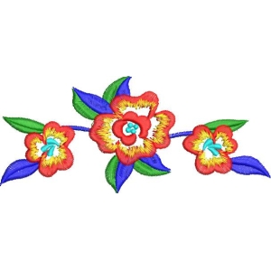 彩色刺绣花卉图案