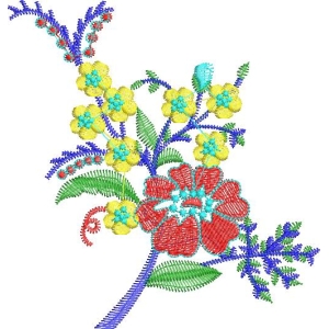 彩色刺绣花卉图案