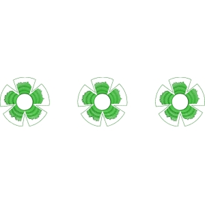 绿色花瓣状图形排列