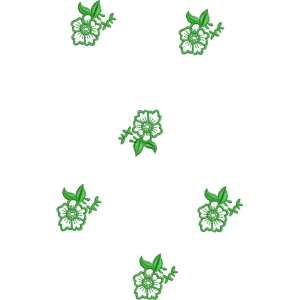 绿色刺绣花朵图案