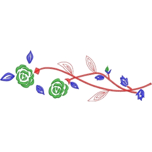 彩色刺绣花卉图案