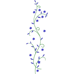蓝色小花藤蔓图案