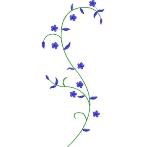 蓝色小花藤蔓图案
