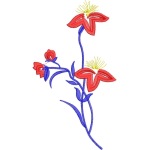 红色花朵刺绣图案