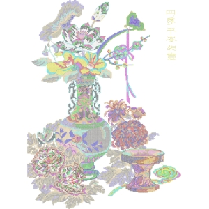彩色花卉静物图