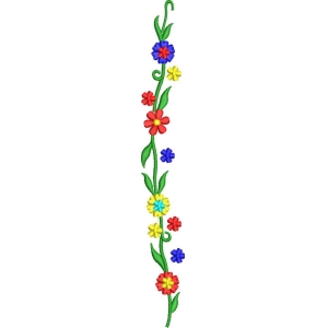 彩色花朵藤蔓装饰图案