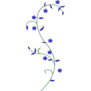 蓝色小花藤蔓图案