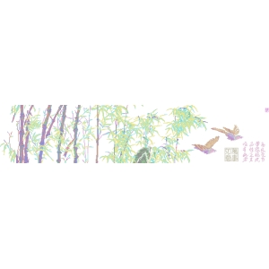 竹林飞鸟图