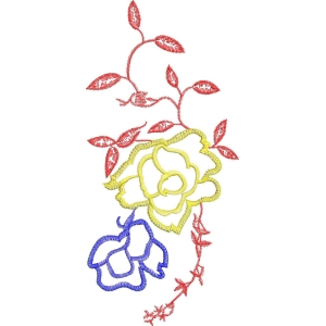 彩色刺绣花卉图案