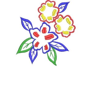 彩色刺绣花卉图案