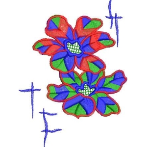 彩色刺绣花朵图案