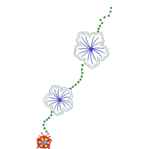 花朵与瓢虫刺绣设计