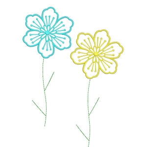 两朵刺绣花朵图案