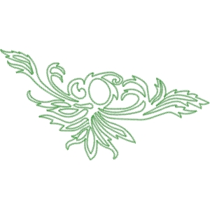 绿色刺绣花卉图案