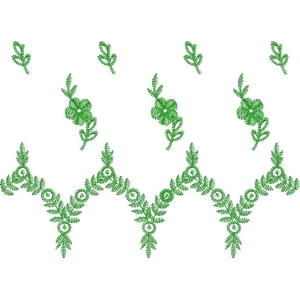 绿色植物刺绣图案