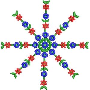 彩色花卉星形图案