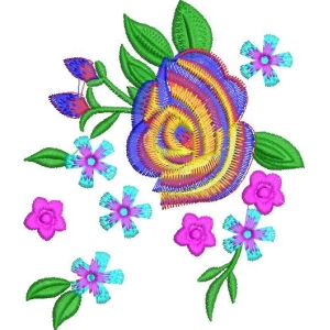 彩色刺绣花卉图案