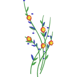 彩色花卉刺绣图案