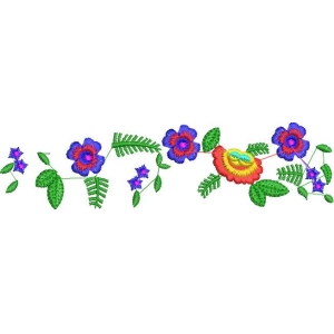 彩色刺绣花卉图案