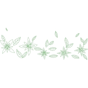 绿色植物线条装饰图案