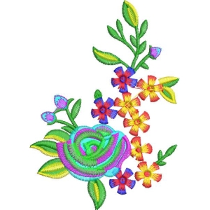 彩色刺绣花卉图案