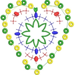 彩色几何心形图案设计