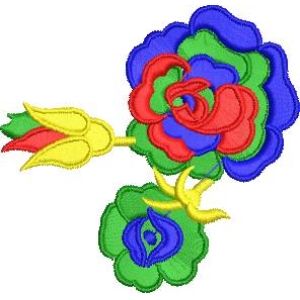 彩色刺绣花卉图案