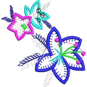 彩色刺绣花朵图案