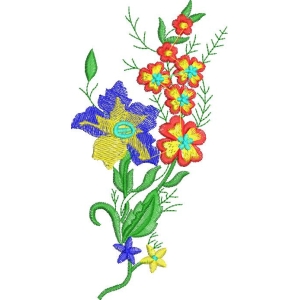 彩色刺绣花卉图案