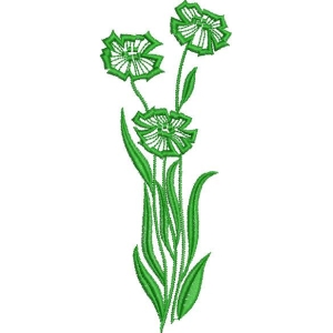 绿色刺绣花卉图案