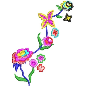 彩色刺绣花卉图案