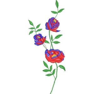 彩色刺绣玫瑰花图案
