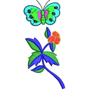 彩色蝴蝶与花朵图案