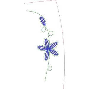蓝色花卉刺绣设计图