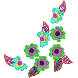 彩色刺绣花朵图案