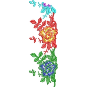 彩色刺绣花卉图案