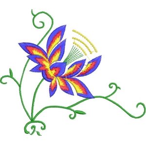 彩色刺绣花卉图案