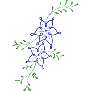 蓝色花卉刺绣图案