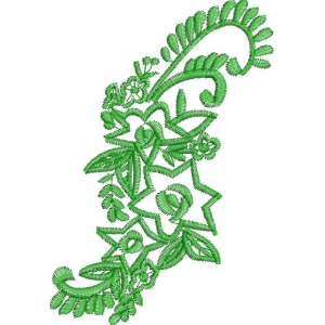绿色刺绣植物花纹图案