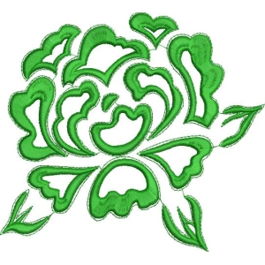 绿色玫瑰刺绣图案