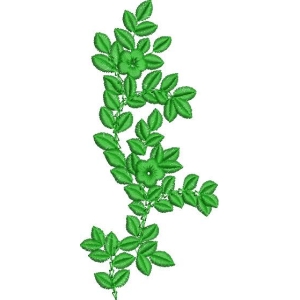 绿色植物刺绣图案