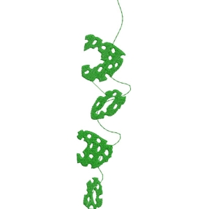 绿色刺绣植物装饰图案