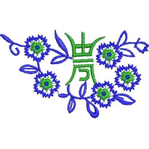 蓝色花卉装饰图案